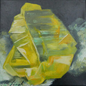 like a sulfur crystal – yellow